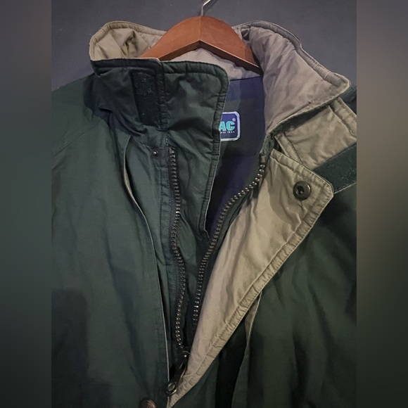 Strato Jac dark green long trench style down and feather filled coat size large+ - Picture 3 of 15